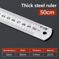 Metal Straight Ruler 15-100cm Stainless Steel Ruler Stationery Drafting Supplies Hand Tool Precision Double Sided Measuring Tool