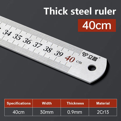 Metal Straight Ruler 15-100cm Stainless Steel Ruler Stationery Drafting Supplies Hand Tool Precision Double Sided Measuring Tool