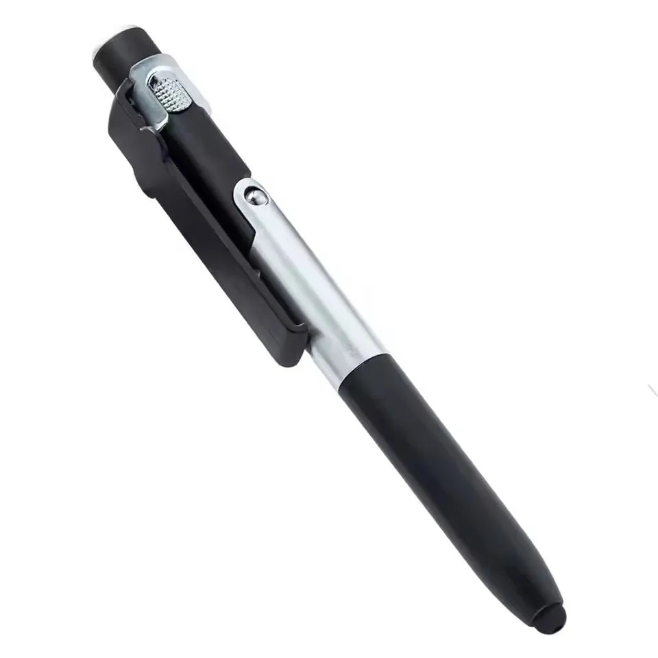 4 IN 1 Multifunction Touch Pen Ballpoint Pens with LED Light Folding Stand for Phone Holder Night Reading Stationery Pencil