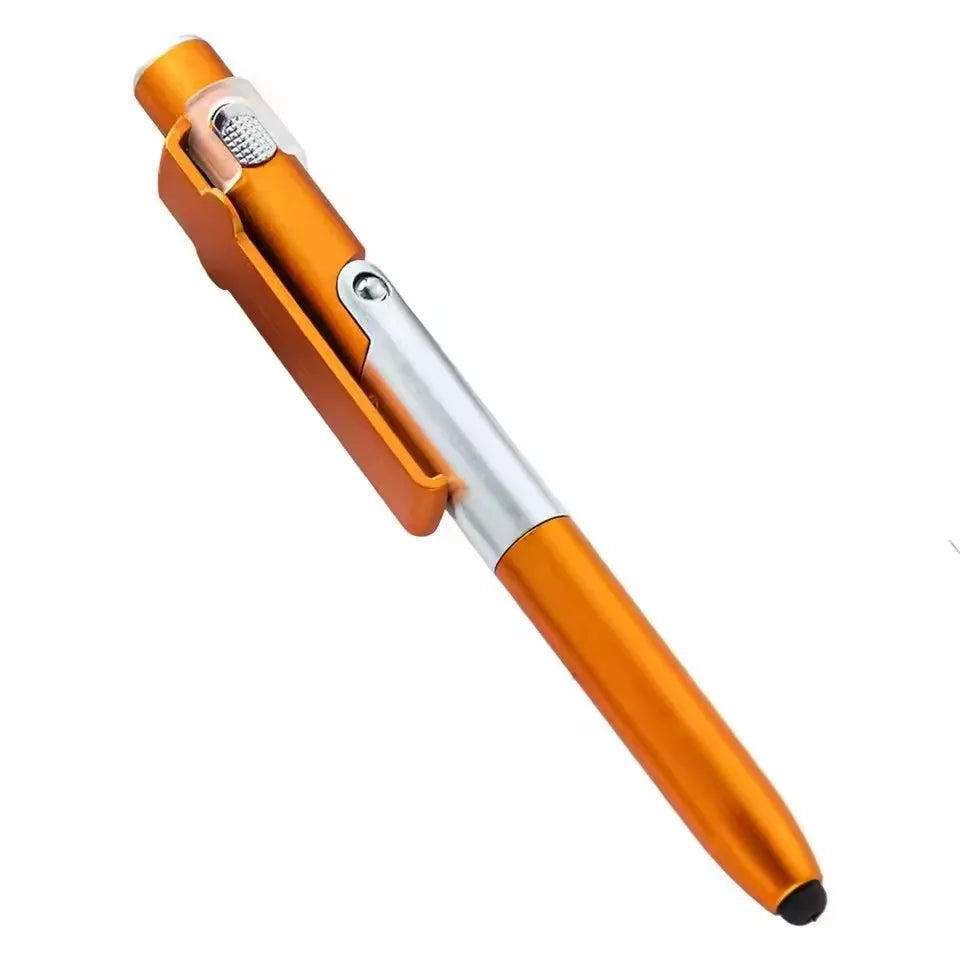 4 IN 1 Multifunction Touch Pen Ballpoint Pens with LED Light Folding Stand for Phone Holder Night Reading Stationery Pencil